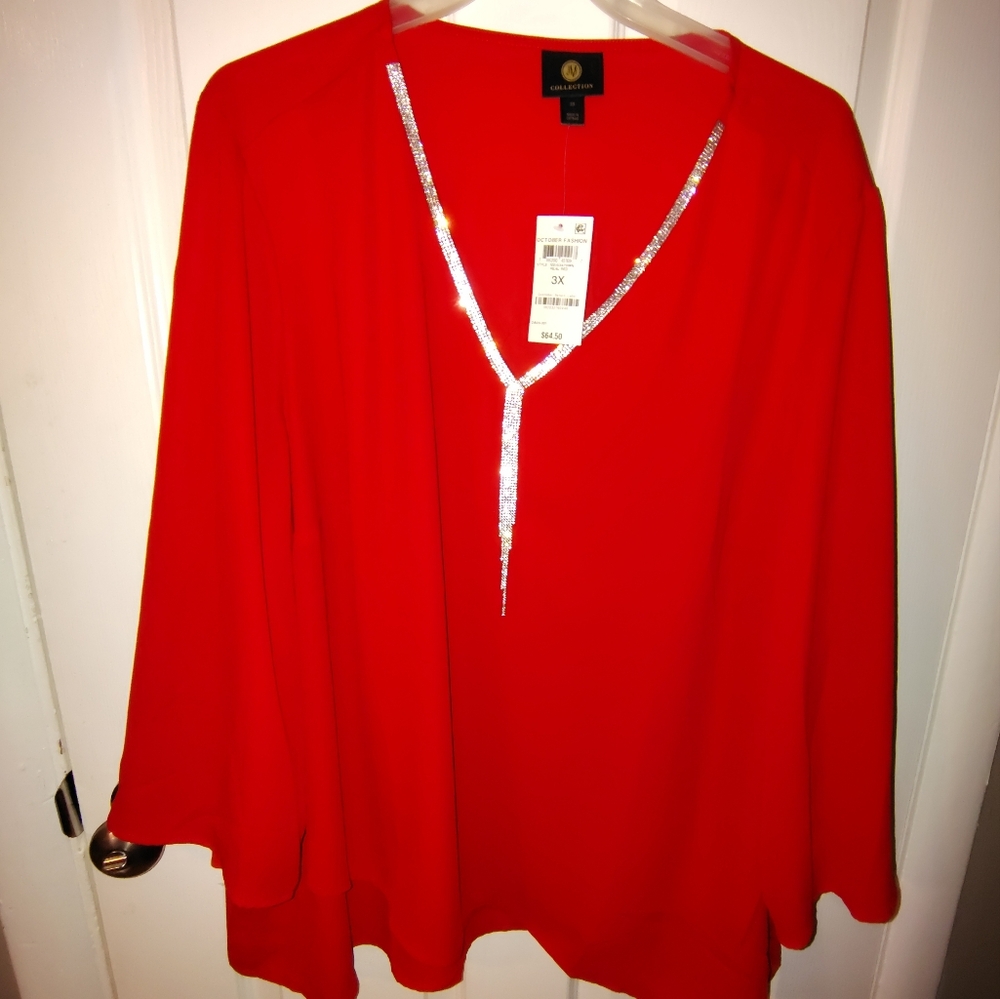 Elegant Red Women's Top
